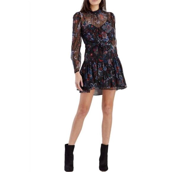 Veronica Beard Bolade Silk Paisley Tiered Minidress Size 12 NWT $648 - Picture 5 of 5